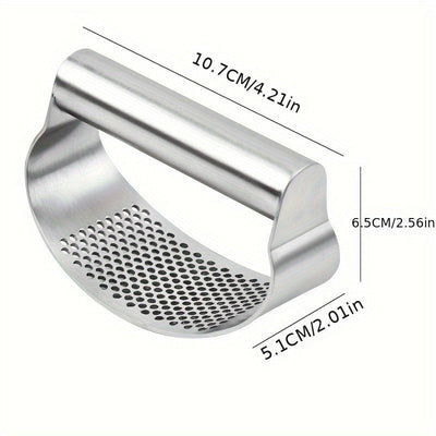 Herramientas de cocina RV, 1pc Trituradora de ajo, Trituradora de ajo de acero inoxidable, Trituradora de metal de ajo, Trituradora de ajo de cocina, Picadora de ajo, Artículos de cocina, Gadgets de cocina, Esencial para apartamentos, Accesorios de cocin