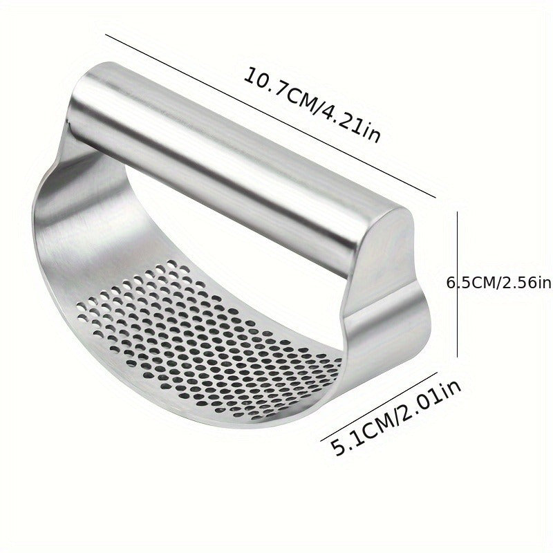 Herramientas de cocina RV, 1pc Trituradora de ajo, Trituradora de ajo de acero inoxidable, Trituradora de metal de ajo, Trituradora de ajo de cocina, Picadora de ajo, Artículos de cocina, Gadgets de cocina, Esencial para apartamentos, Accesorios de cocin