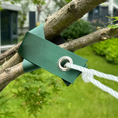 Juego de ataduras de soporte de tronco de árbol de alta resistencia verde, 9 piezas de clavos de tierra negros, adecuados para atar árboles de jardín al aire libre, reparaciones y salidas moldeadas, refuerzo de tienda de picnic