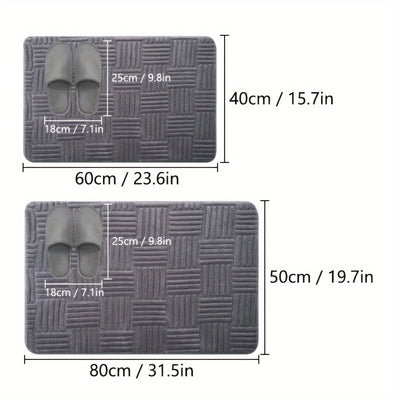Alfombra de baño gruesa y absorbente de color sólido, cojín suave para el baño, alfombra cuadrada para sala de estar y dormitorio, alfombra de felpa a rayas antideslizante para la entrada.