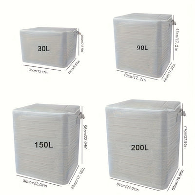1pc Bolsa de Almacenamiento Plegable Grande con Cremallera - Organizador de Lona Lavable y Duradero para Ropa, Edredones, Calcetines, Mantas, Juguetes - Diseño Ahorrador de Espacio para la Organización del Hogar, Almacenamiento Debajo de la Cama