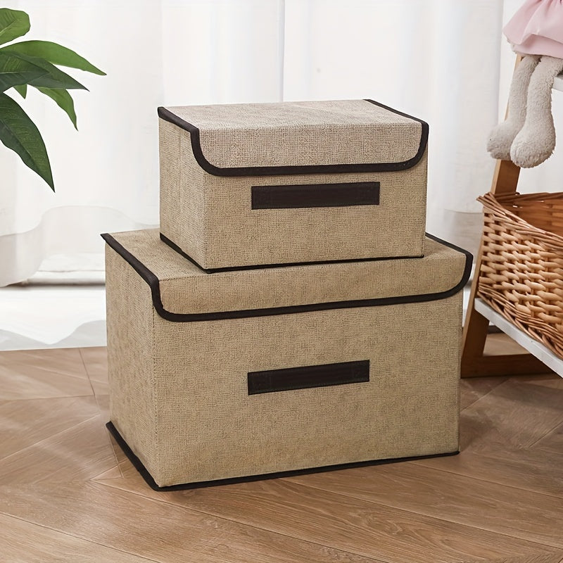 [Cajas de Almacenamiento Plegables Mixtos] Cajas de Almacenamiento Plegables de Tela No Tejida de Colores Mixtos - Organizadores de Bolsos con Tapa Abatible para Ropa Interior y Artículos Diversos - Seguro para Limpieza en Seco