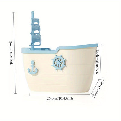Porta Papel Higiénico Impermeable y Duradero para Baño con Diseño de Barco a Vela, Estilo Moderno