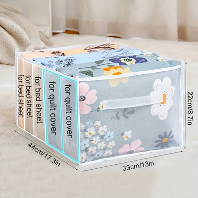 1 Unidad, Caja De Almacenamiento De Sábanas De Cama Y Cubierta De Edredón, Caja De Almacenamiento De Malla Plegable, Caja De Almacenamiento De Ropa, De Cajón, De Armario, Caja De Almacenamiento De Ropa