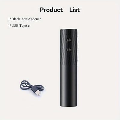 Abrebotellas eléctrico, recargable por USB, abridor de botellas automático reutilizable con un solo botón, un regalo adecuado para el hogar, la cocina, las fiestas y las bodas (negro/rojo)