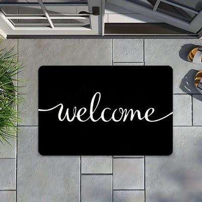 1 pieza de alfombrilla de bienvenida - Antideslizante, resistente al desgaste, fácil de limpiar, alfombrilla rectangular para interiores y exteriores, entrada, patio, áreas de alta circulación, lavable en máquina, alfombrilla de bienvenida para interiore