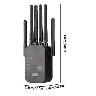 Amplificador de señal WiFi para hogar - Extensor de Internet, amplificador de WiFi, alcance largo hasta 12880 pies cuadrados y 120 dispositivos, repetidor de WiFi.