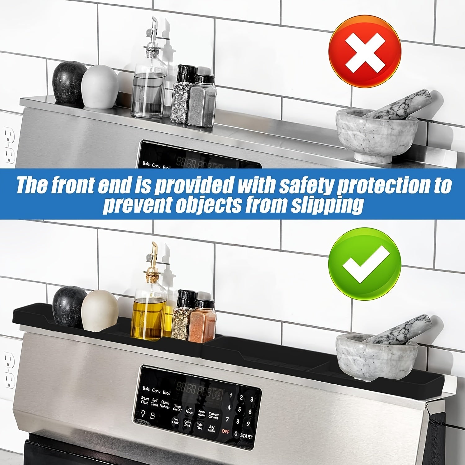 1 pza. Estante superior para estufa, repisa magnética para estufa, organizador de especias para la cocina, estante de cocina sobre la parte superior, organizador de especias para la estufa y el horno