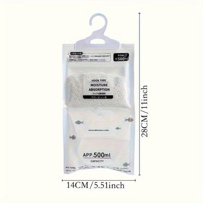 10 bolsas colgantes absorbentes de humedad, deshumidificadores, 16.91 oz de desecante, para armarios y clósets - Bolsas reutilizables para deshumidificar dormitorios, artículos de uso diario