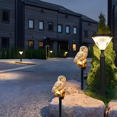 1pc Luz LED Solar con Patrón de Búho y Estaca - Decoración Exterior de Plástico Duradero, Batería Incorporada para Navidad Halloween Jardín Patio Césped, Regalo para Amantes de los Búhos, Iluminación Festiva, Material Resistente al Clima, Decoración de L