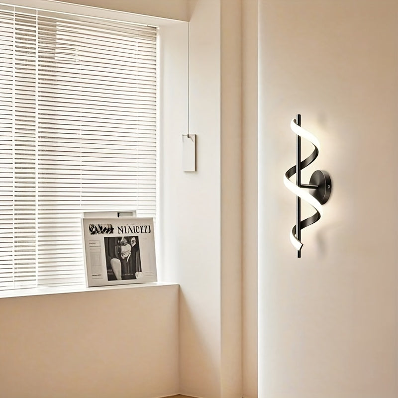 Luz de pared LED moderna HE Lighting, brillo ajustable, adecuada para dormitorio, baño, sala de estar - 3 temperaturas de color, diseño elegante en negro y blanco, elección ideal para decorar el área de tocador, luz de pared para dormitorio | Luz de pare