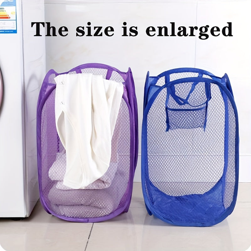 1 Cesto De Ropa Sucia Emergente, 27.56 * 15.75in, Cesto De Ropa Sucia Transpirable De Malla Extra Grande, Cesto De Almacenamiento De Ropa Sucia Plegable Con Asas Resistentes, Cesto De Almacenamiento De Juguetes