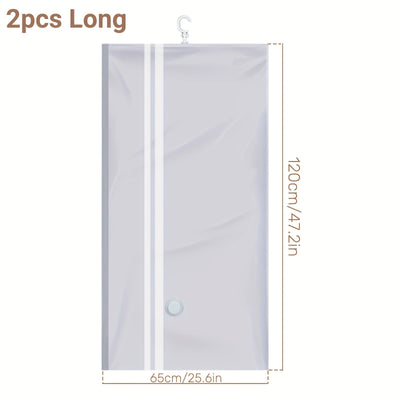 Bolsas al vacío para ropa, abrigos y chaquetas, ahorradoras de espacio, 2/4/6 paquetes con bomba manual, cierre con cremallera, material plástico, forma rectangular, no requiere electricidad