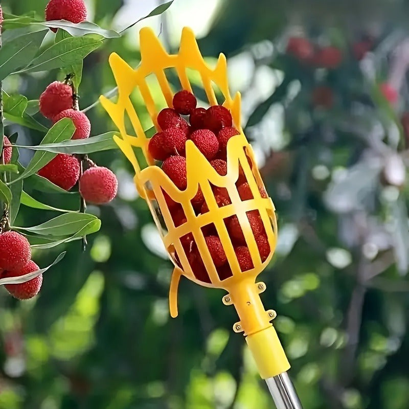 1pc Cabezal Recogedor de Frutas Portátil - Empuñadura Ergonómica Antideslizante, Diseño Hueco para la Cosecha Segura de Frutas, Herramienta Duradera para Manzanas, Naranjas y Bayas - Herramienta Fácil para Recolectar Frutas en Casa y Granja
