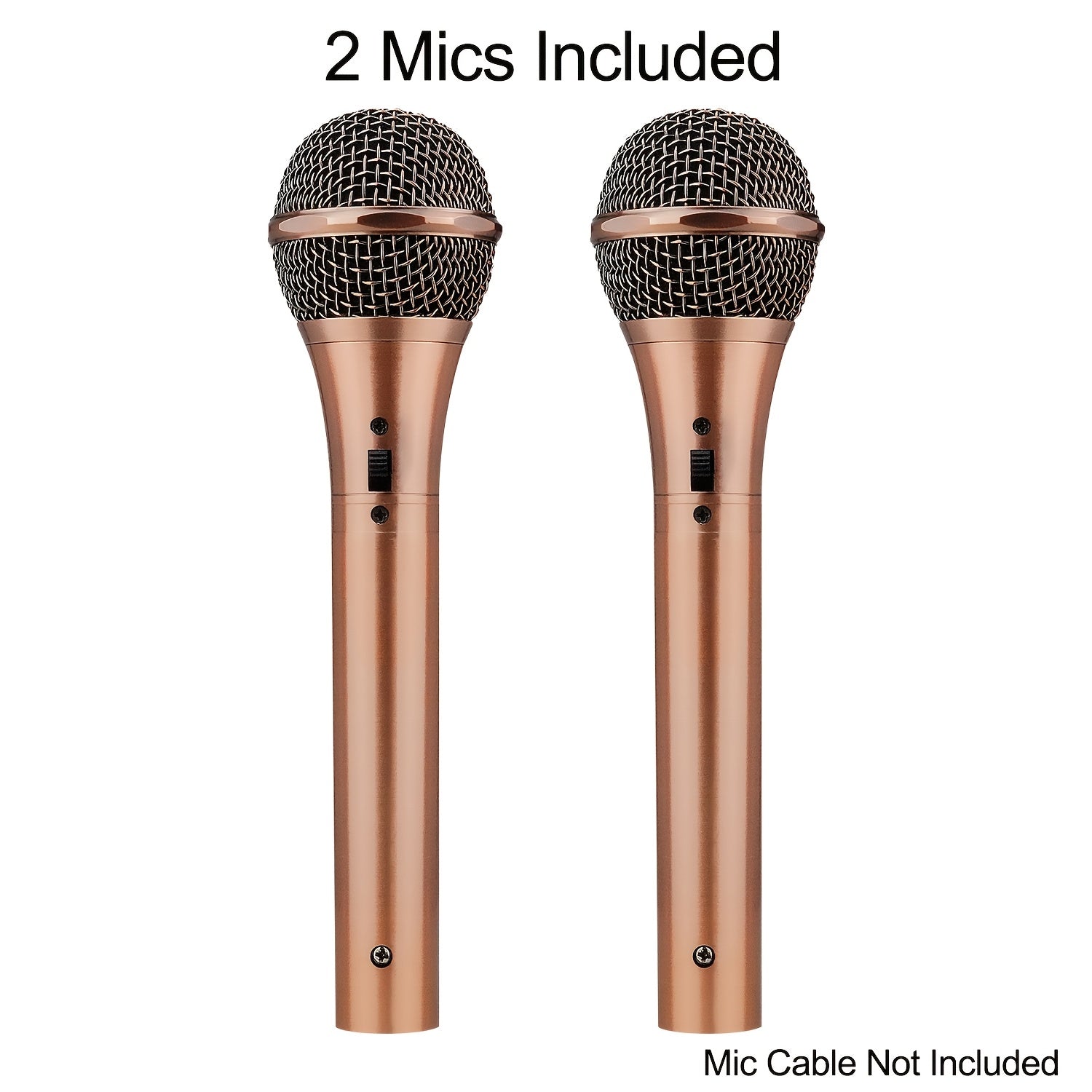 2-Pack Micrófonos Dinámicos Vintage de Diámetro Pequeño, Patrón de Polaridad Unidireccional, Conector XLR, Características de Clip y Soporte, Construcción Metálica Antivibraciones, Sin Cargar - No Incluye Cable