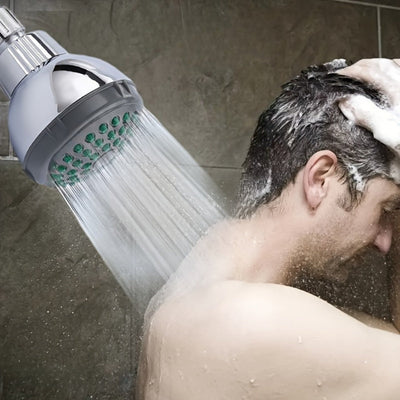 2 piezas de Cabeza de Ducha de Lluvia Ahorradora de Agua a Alta Presión con Boquillas de Masaje Extraíbles en Color Verde Azulado, Montable en Pared/Techo - Accesorios de Baño Duraderos para Baños Modernos