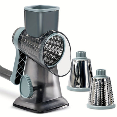 KEOUKE Rallador multiusos para queso y verduras con recipiente - Plástico duradero, superficie de rallado afilada, ideal para uso en cocina, ralla el queso perfectamente para desayuno, brunch y más.