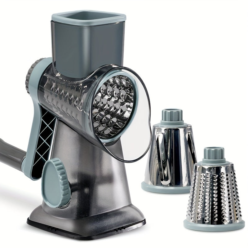 KEOUKE Rallador multiusos para queso y verduras con recipiente - Plástico duradero, superficie de rallado afilada, ideal para uso en cocina, ralla el queso perfectamente para desayuno, brunch y más.