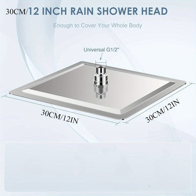 1 pieza de ducha de lluvia vintage de acero inoxidable con boquillas de silicona - Ducha de cascada completa para el cuerpo, diseño cuadrado montado en el techo para actualizar el baño moderno, no necesita electricidad, cabeza de ducha para baño, experie