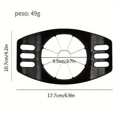 Rebanador y Pelador de Manzanas de Acero Inoxidable - Duradero, Cortador de Frutas Manual con Cuchillas Uniformes, Mango Ergonómico, Utensilio de Cocina para Manzanas Cortadas Perfectamente, Cortador de Frutas