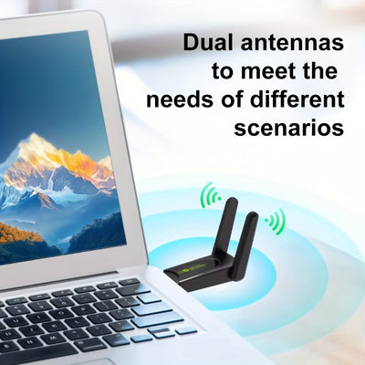OEKE-WiFi6 Adaptador de red, Adaptador de red inalámbrico USB 1300Mbps, Antena de banda dual de alta ganancia incorporada, Compatible con 5G/2.4G, Este adaptador inalámbrico viene con controladores, Compatible con Windows 10/11/8.1/7, Puede ser activado