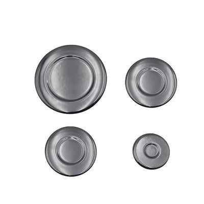 Juego de 4 Tapas para Quemador de Estufa de Gas Sabauf, Accesorios de Tapa de Hierro para Estufas de Carbón y Gas con Superficie Cóncava Brillante Cubierta de Fuego del Horno 10+7.5+7.5+5.5cm