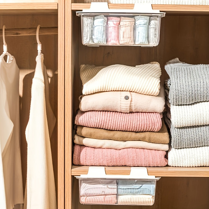Organizador de pared con 15 compartimentos para ropa interior, calcetines y accesorios - Diseño de plástico ahorrador de espacio con divisiones transparentes para fácil organización, organizador de ropa