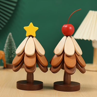 Posavasos de árbol de Navidad de madera, almohadilla creativa resistente al calor en forma de árbol, manteles individuales de madera para cocina y comedor, sin cubierta, sin acolchado, decoración del hogar.