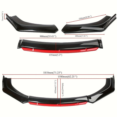 Kit de 4 piezas de separador y difusor universal para parachoques delantero de auto, protector de autopartes