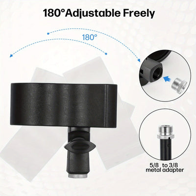 1/2 piezas, clip de micrófono grande, soporte ajustable para micrófonos con un diámetro exterior de 1,26" desde 2,3", con adaptador de tornillo macho de 5/8" a tornillo hembra de 3/8"