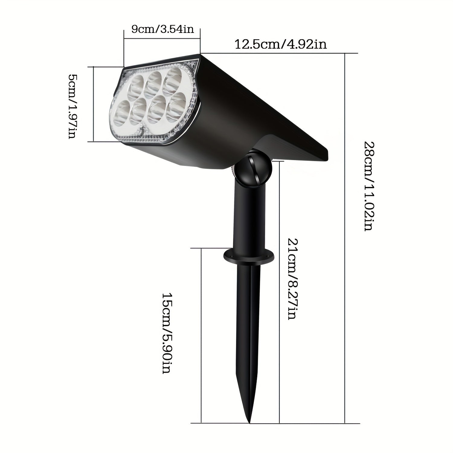 2pcs Luces Solares de Árbol con 7 LEDs - Fácil Instalación, Iluminación de Foco y Paisaje para Jardín, Patio, Balcón, Césped, Carretera, Parque Infantil - Opciones de Color Cálido/Blanco/RGB