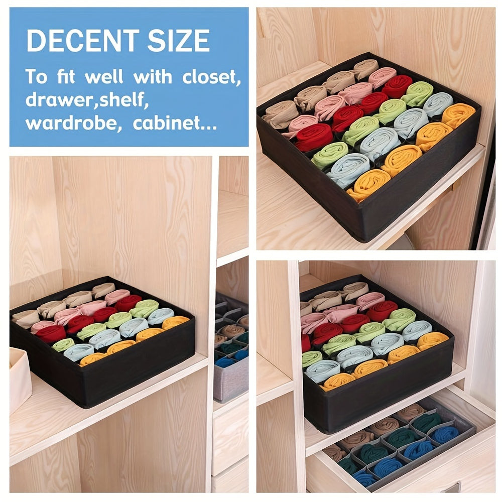 Organizador de Cajón Plegable con Diseño de Montaje por Tensión, Caja de Almacenamiento en Lona Antimoho para Ropa Interior, Calcetines y Prendas - 1 Unidad, Organización Compacta y Práctica, Color