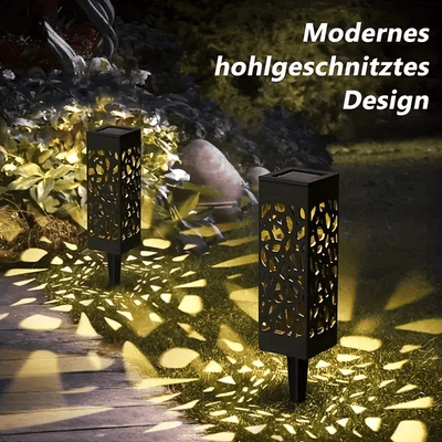 6 luces solares LED para jardín, luces para patio al aire libre, luces de césped con diseño retro hueco, adecuadas para Navidad, jardines, paisajes y céspedes.