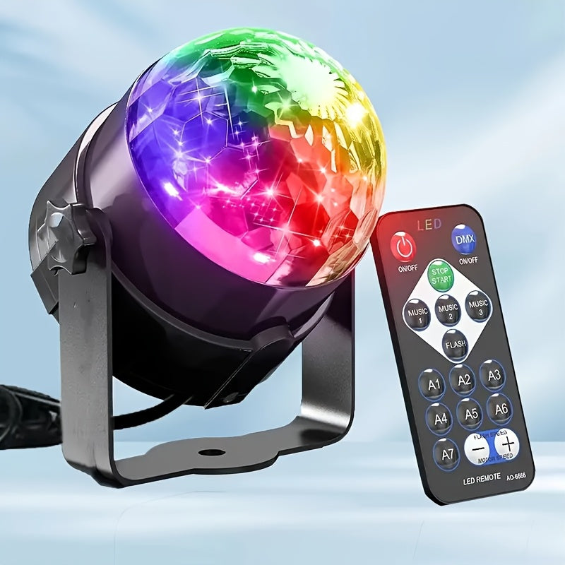 1 Bola Mágica de Luz con Control Remoto y Soporte, Lámpara Disco Cambia Colores para Fiestas DJ, Decoración Genial para Karaoke, Autos y Cumpleaños