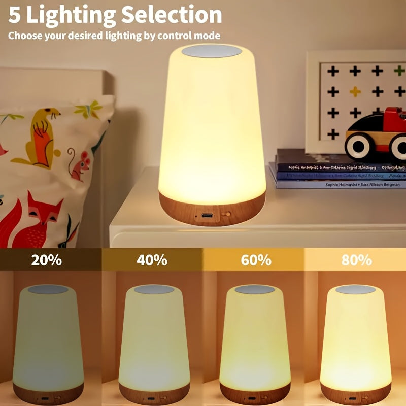 Luz Nocturna Portátil con Control Táctil y 13 Colores RGB - Lámpara de Escritorio Recargable para Dormitorio, Sala de Estar, Comedor, Perfecta para Regalos de Navidad, Oficina Festiva, Dormitorio, Hotel, Fiesta, Decoración de Restaurante