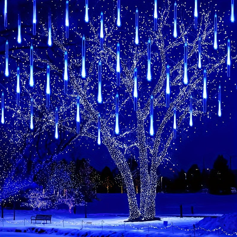 Luces LED de lluvia de meteoros USB, 192 LED, 8 hebras, 196 LED, ideales para decorar bodas, Navidad, Año Nuevo, Día de San Valentín y otras ocasiones festivas, disponibles en varios colores, sin batería