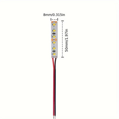 10 piezas de tiras de luces LED SMD 2835 precableadas, flexibles autoadhesivas, 12V-18V, blanco/blanco cálido, para maquetismo, manualidades, construcción de carreteras urbanas, modelismo ferroviario, coleccionables de hobby, cuerpo de cobre.