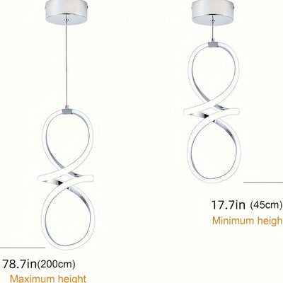 Lámpara colgante LED moderna, adecuada para islas de cocina, juego de 1 pieza, lámpara colgante cromada, altura ajustable, luz colgante semienterrada ahorradora de energía, con control por botón, pantalla de lámpara cercana al techo no removible de alumi