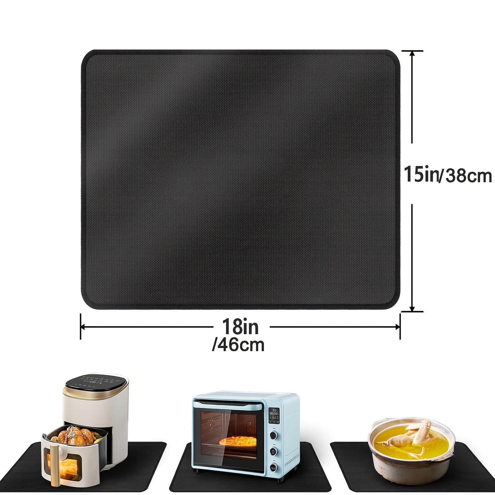 Amduine, alfombrilla antideslizante y resistente al calor y al fuego para freidor de aire, freidor profundo, horno y encimera. Protección duradera para la cocina con diseño de llama azul y roja, alfombrilla resistente al calor.