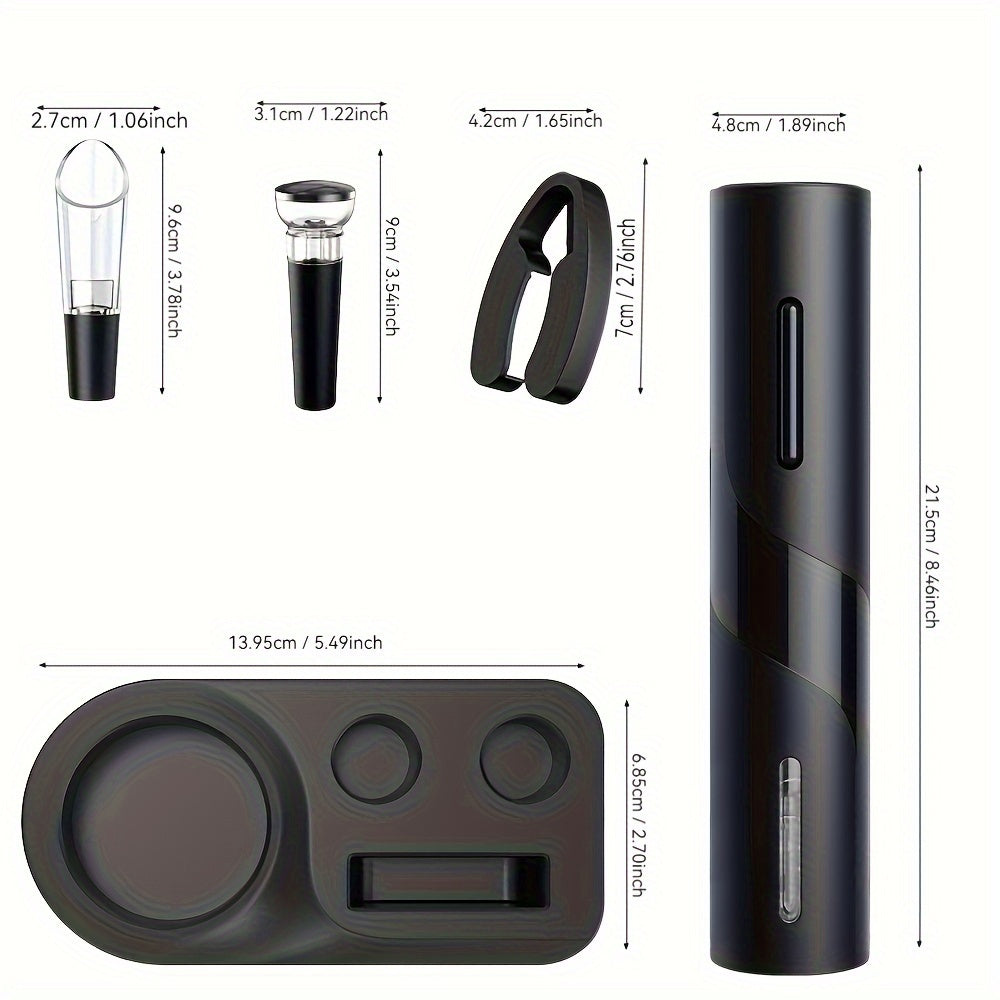 abridor de botellas de vino eléctrico recargable Cortador de papel de aluminio Sacacorchos automático con cable de carga USB Traje para abridor de latas de cocina Bar