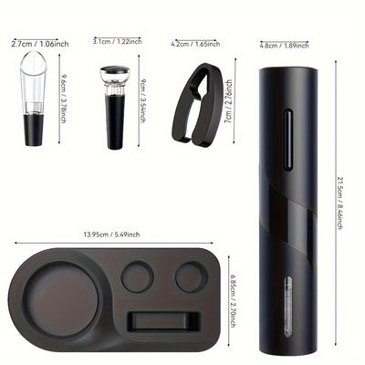 abridor de botellas de vino eléctrico recargable Cortador de papel de aluminio Sacacorchos automático con cable de carga USB Traje para abridor de latas de cocina Bar