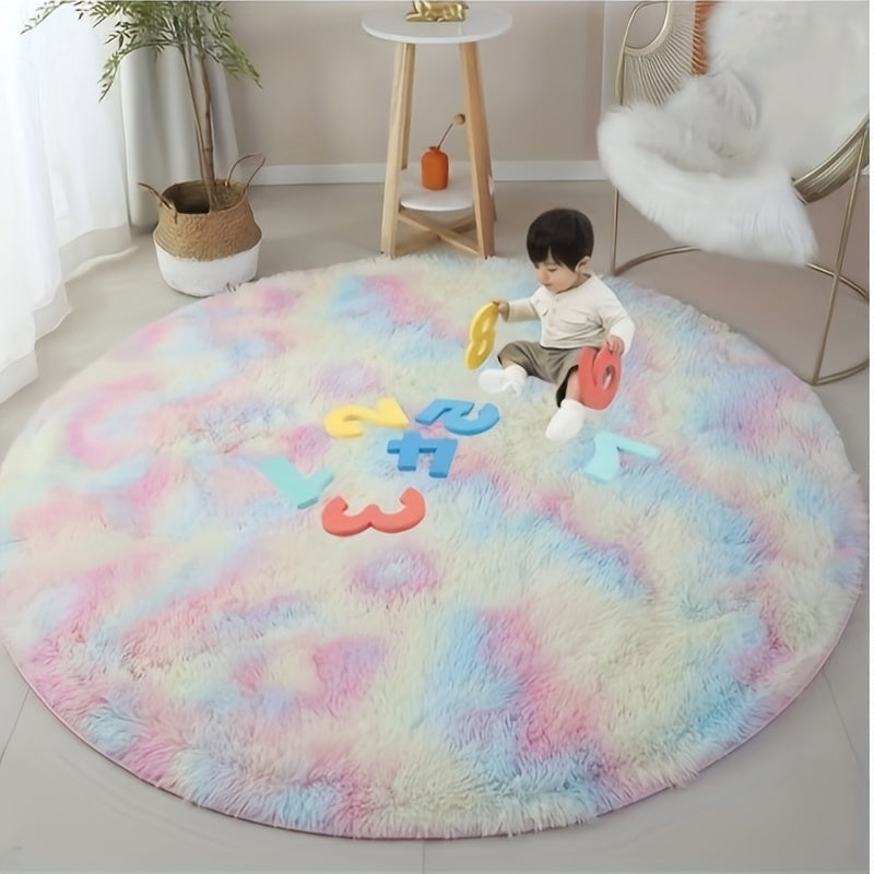1 alfombra suave lavable arcoíris - Manta de felpa cómoda para sala, dormitorio o residencia estudiantil