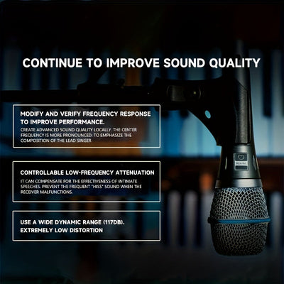 Micrófono Dinámico Profesional para Escenario y Canto en Vivo con Cable Universal