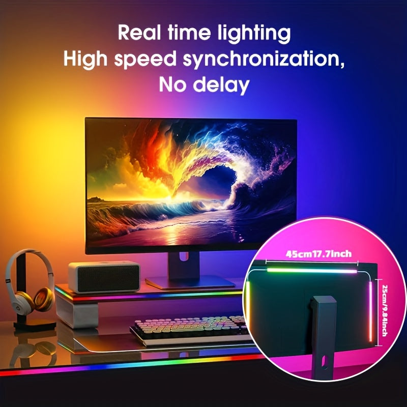 Tira de luces LED RGB AMILL - 24 pulgadas, alimentación por USB, luces LED multicolor para decoración del hogar, ambiente de fiesta y setup de juegos, iluminación vibrante, tiras de PVC duraderas