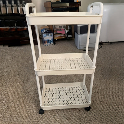 Carro de Almacenamiento Rodante Resistente - Organizador Móvil de 3 Niveles con Ruedas, Unidad de Estantería Ahorradora de Espacio para Cocina, Baño, Dormitorio y Oficina - Ruedas Fáciles de Desplazar, Construcción en Plástico Robusto - Solución de Almac