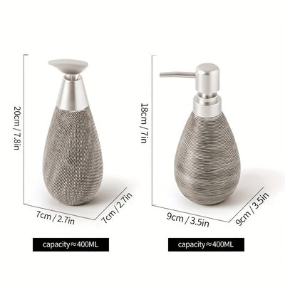 Juego de Dispensadores de Jabón de Cerámica de Estilo Vintage - 400Ml Gran Capacidad, a Prueba de Fugas, Recargable y Portátil para Viajes Fáciles y Organización de Baño - Perfecto para Jabón, Champú y Loción