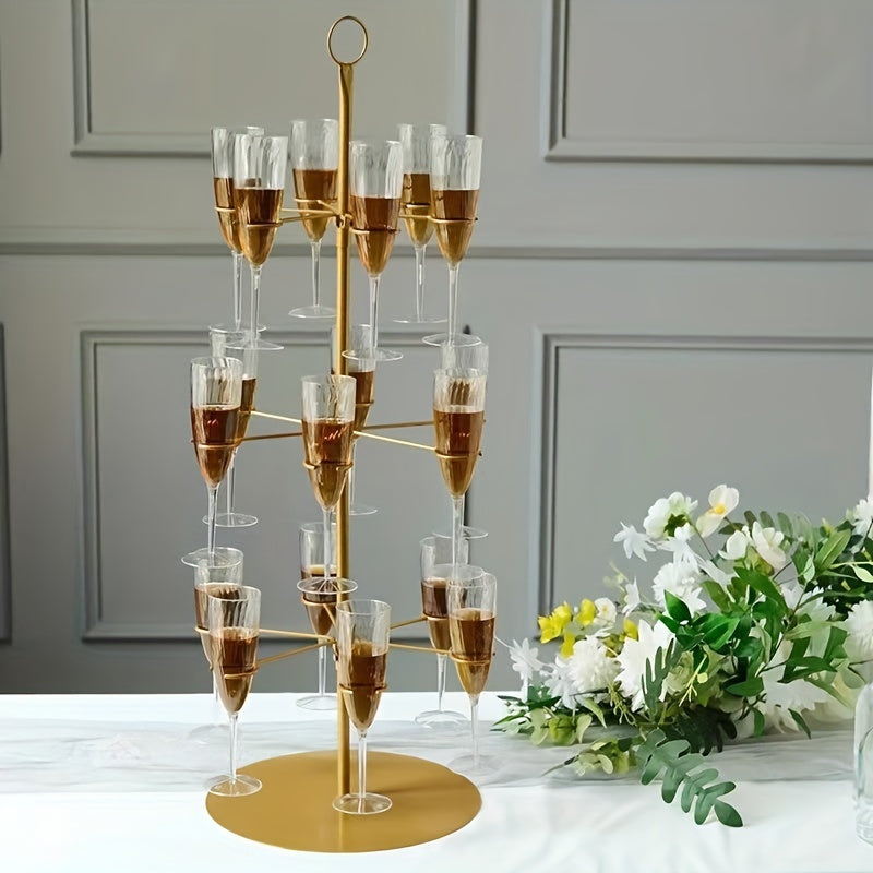 Elegante Estante de Almacenamiento, Portavinos Multiusos de Hierro Recubierto de Polvo - Elegante Estante de Almacenamiento de Metal para Decoración del Hogar y Bodas