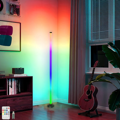 1 lámpara de suelo ambiental colorida, alimentada por USB con control remoto (baterías no incluidas), lámpara de suelo moderna con varios modos, luz de ritmo sincronizada con música, adecuada para dormitorio, sala de juegos, habitación, escenario de bar,