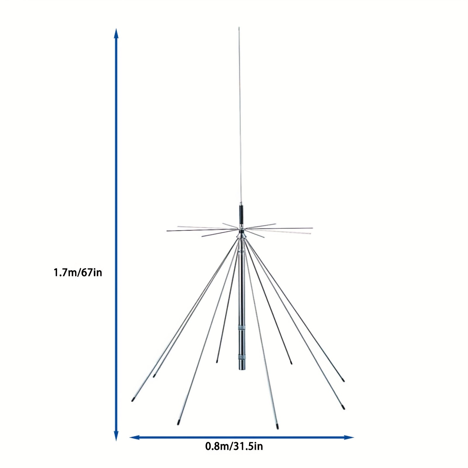 Antena Discone D3000N con Diamantes para Escáneres de Policía GMRS 25-3000MHz, Compatible con GMRS FM 1090MHz UHF VHF HF, con Cable de 10 Metros PL-259 SMA BNC