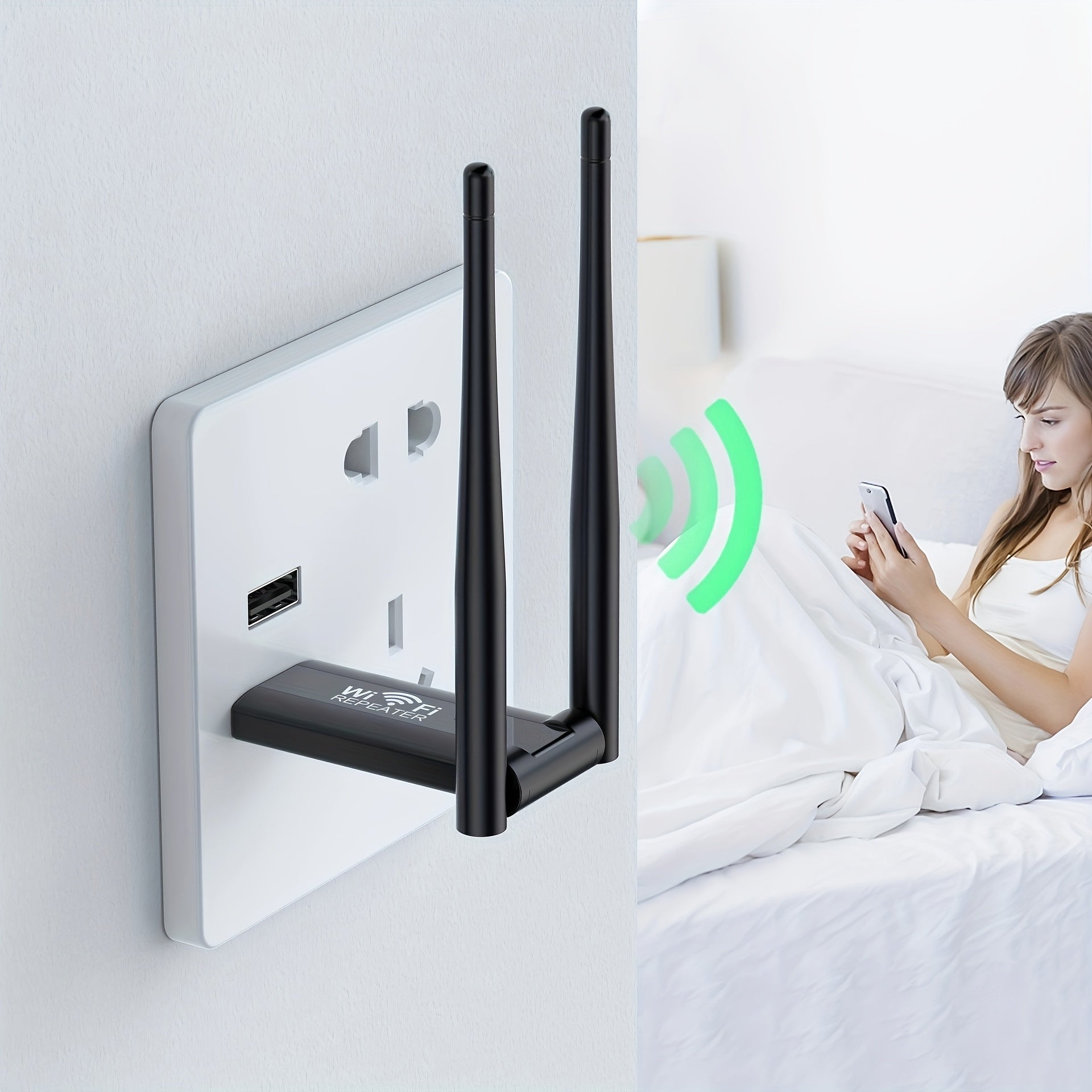1 pieza de repetidor de WiFi portátil de 300 Mbps - Rango largo, extensor de USB sin controlador para hogar, oficina y juegos, 2,4 GHz, soporte para 4K y juegos, uso interior solo, solución de WiFi interior | WiFi de largo alcance | router de WiFi USB